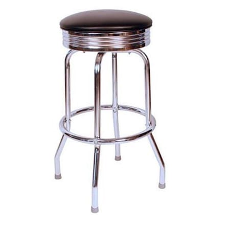 Richardson Seating Corp Richardson Seating Corp 19715BLK-24 19715- 24 in. Floridian Swivel Counter Stool; Black - Chrome 19715BLK-24